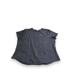 Scrubstar Breast Cancer Gray Hope Pink Ribbon Short Sleeve Scrub Top 3X